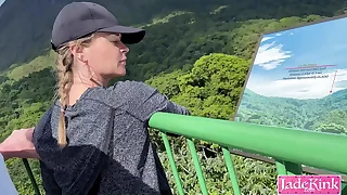 Brave tourist cumshot